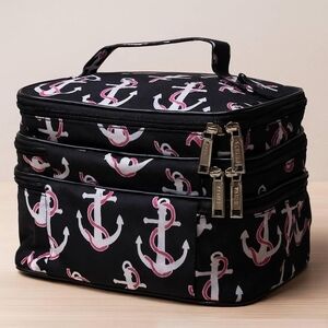Anchor Print 3-tier Cosmetic Bag NWT
